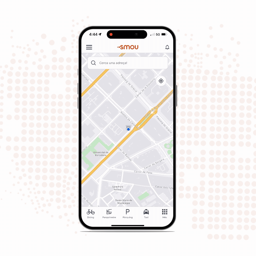 taxi at the bottom menu